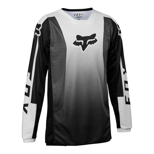 FOX 2023 180 LEED YOUTH JERSEY - BLACK/WHITE FOX RACING AUSTRALIA sold by Cully's Yamaha