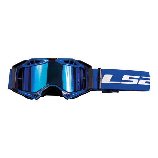 LS2 Aura Pro Google - Blue with Iridium Lens