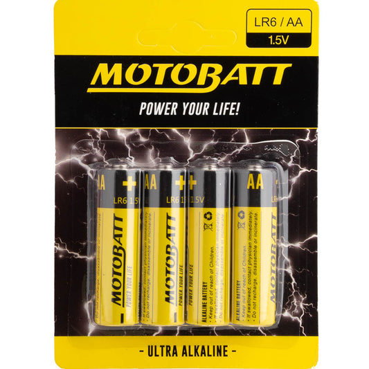 Motobatt AA (LR6) 1.5 Alkaline Battery (4/Card) *10