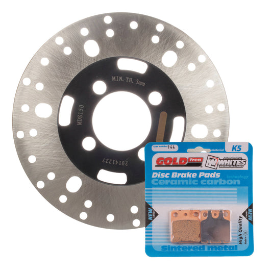BRAKE DISC & PAD FRONT KIT - YAM YFM350FX WOLVERINE 95-05