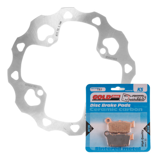 BRAKE DISC & PAD REAR KIT - SUZ RMZ250 07-15 - WAVE