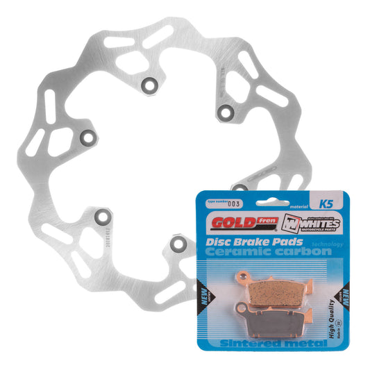 BRAKE DISC & PAD REAR KIT - YAM YZ250F 02 - WAVE