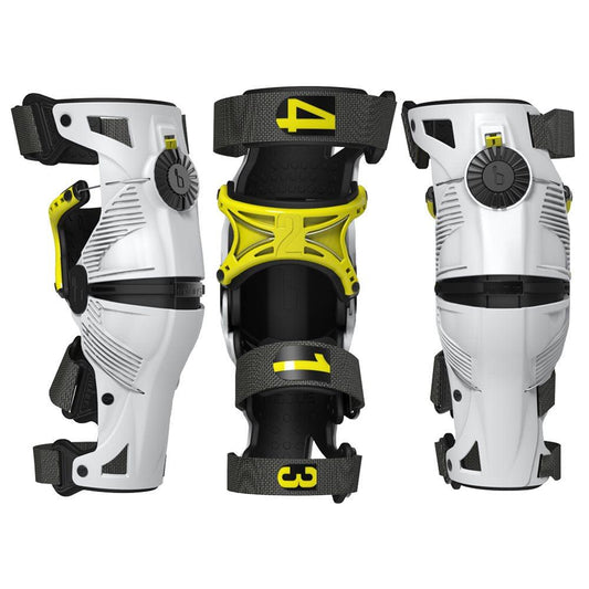 MOBIUS X8 KNEE BRACES (PAIR) - WHITE/YELLOW SERCO PTY LTD sold by Cully's Yamaha