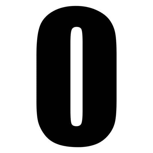 Whites Race Number - Black #0 (10 Pack)