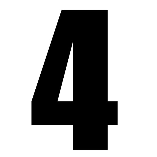 Whites Race Number - Black #4 (10 Pack)