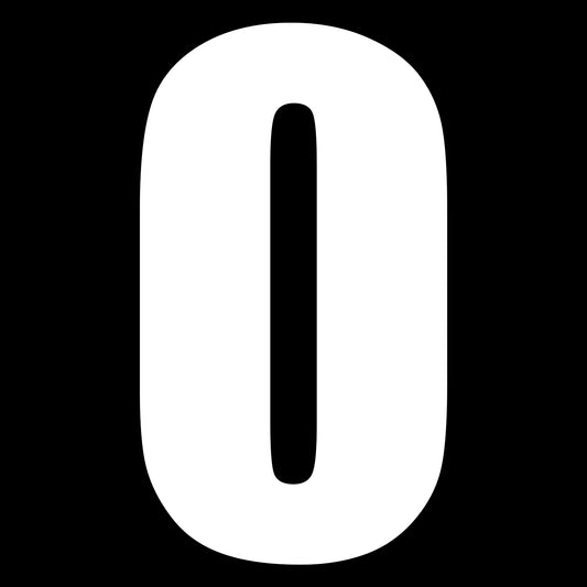 Whites Race Number - White #0 (10 Pack)