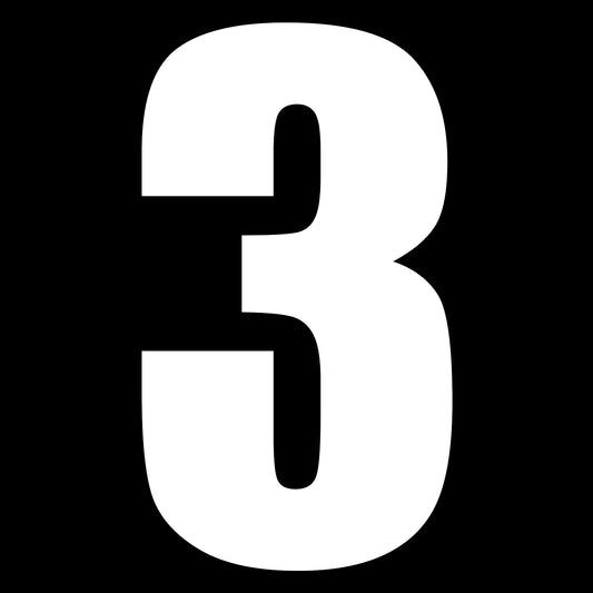Whites Race Number - White #3 (10 Pack)