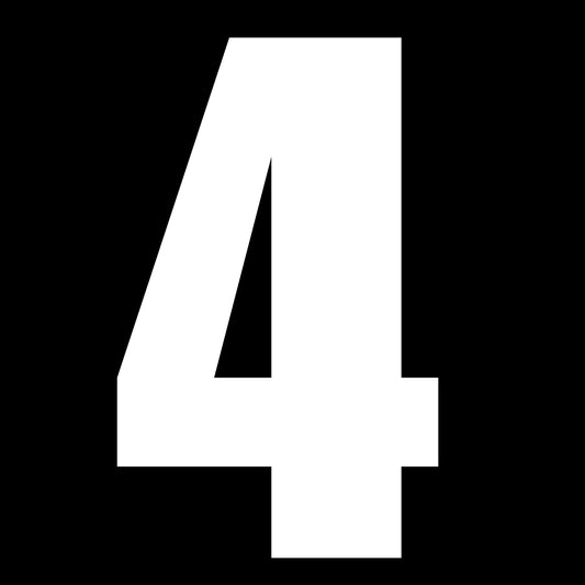 Whites Race Number - White #4 (10 Pack)