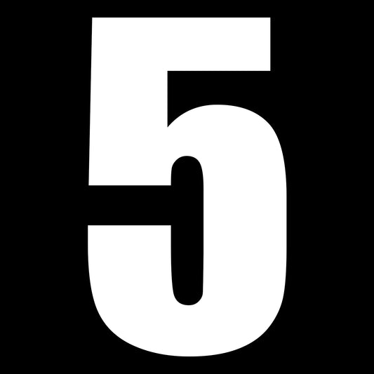 Whites Race Number - White #5 (10 Pack)