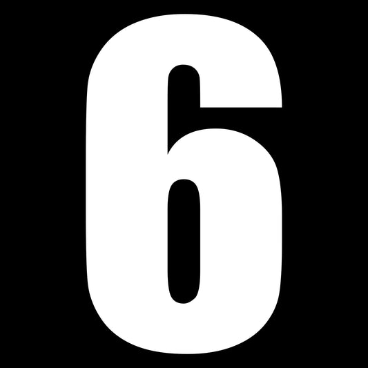 Whites Race Number - White #6 (10 Pack)