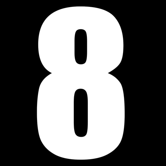 Whites Race Number - White #8 (10 Pack)