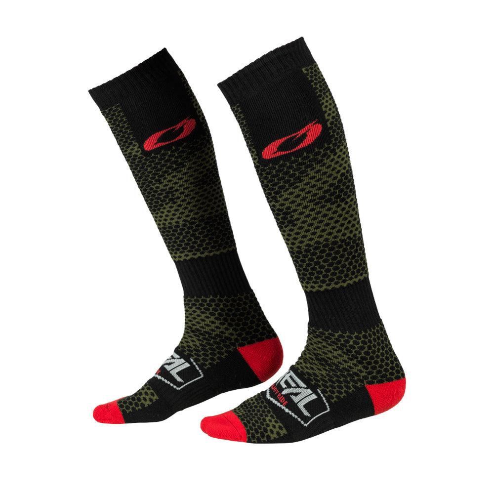 ONEAL PRO MX COVERT 2022 SOCKS - BLACK/GREEN CASSONS PTY LTD sold by Cully's Yamaha