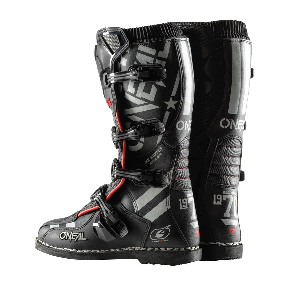 ONEAL ELEMENT SQUADRON 2022 BOOTS - BLACK/GREY CASSONS PTY LTD sold by Cully's Yamaha