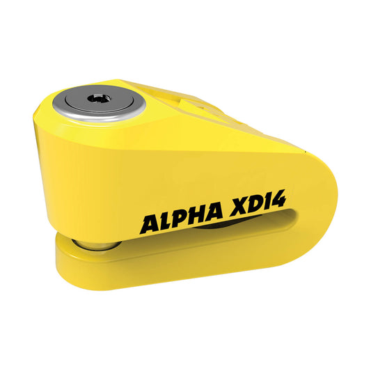 OXFORD ALPHA XD14 STAINLESS DISC LOCK(14MM PIN) YELLOW