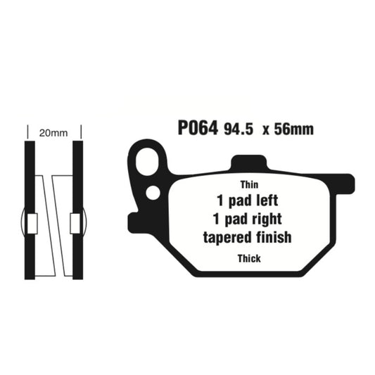 Premier Brake Pads - P Organic Standard