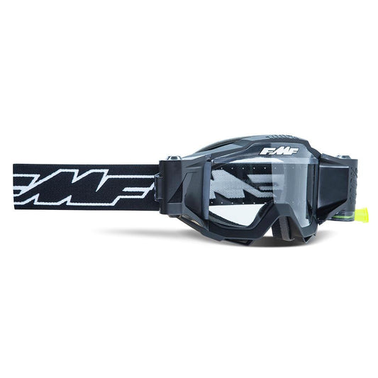 FMF POWERBOMB FILM SYSTEM GOGGLE - ROCKET BLACK CLEAR W/ ANTI STICK DOTS MCLEOD ACCESSORIES (P) sold by Cully's Yamaha