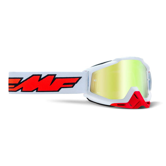 FMF POWERBOMB GOGGLE - ROCKET WHITE (MIRROR TRUE GOLD) MCLEOD ACCESSORIES (P) sold by Cully's Yamaha