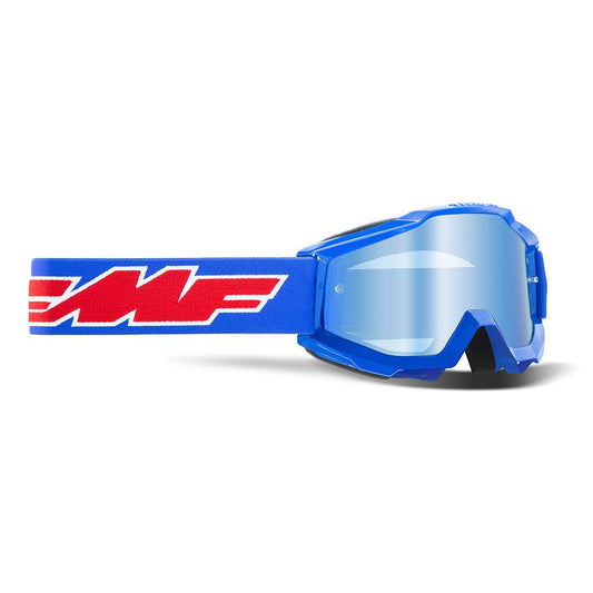 FMF POWERBOMB YOUTH GOGGLE - ROCKET BLUE (MIRROR SILVER) MCLEOD ACCESSORIES (P) sold by Cully's Yamaha