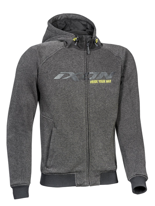 IXON PALERMO HOODIE - ANTHRACITE/BLACK/BRIGHT YELLOW CASSONS PTY LTD sold by Cully's Yamaha