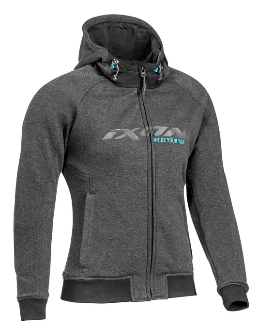 IXON PALERMO LADY HOODIE - ANTHRACITE/TURQUOISE CASSONS PTY LTD sold by Cully's Yamaha