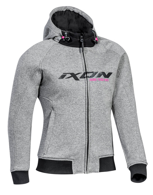 IXON PALERMO LADY HOODIE - GREY/PINK CASSONS PTY LTD sold by Cully's Yamaha