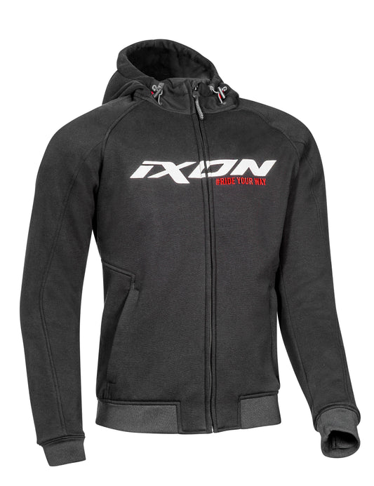 IXON PALERMO HOODIE - BLACK/WHITE/RED CASSONS PTY LTD sold by Cully's Yamaha