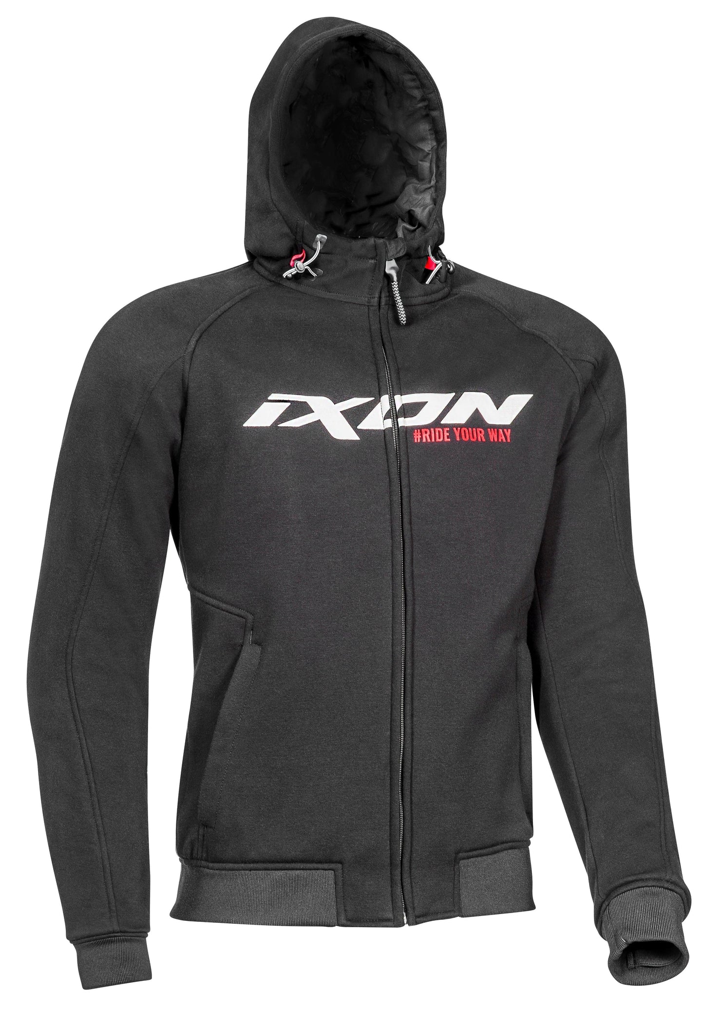 IXON PALERMO HOODIE - BLACK/WHITE/RED CASSONS PTY LTD sold by Cully's Yamaha