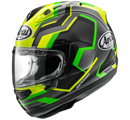 ARAI RX-7V EVO HELMET - RSW FLUOR YELLOW CASSONS PTY LTD sold by Cully's Yamaha