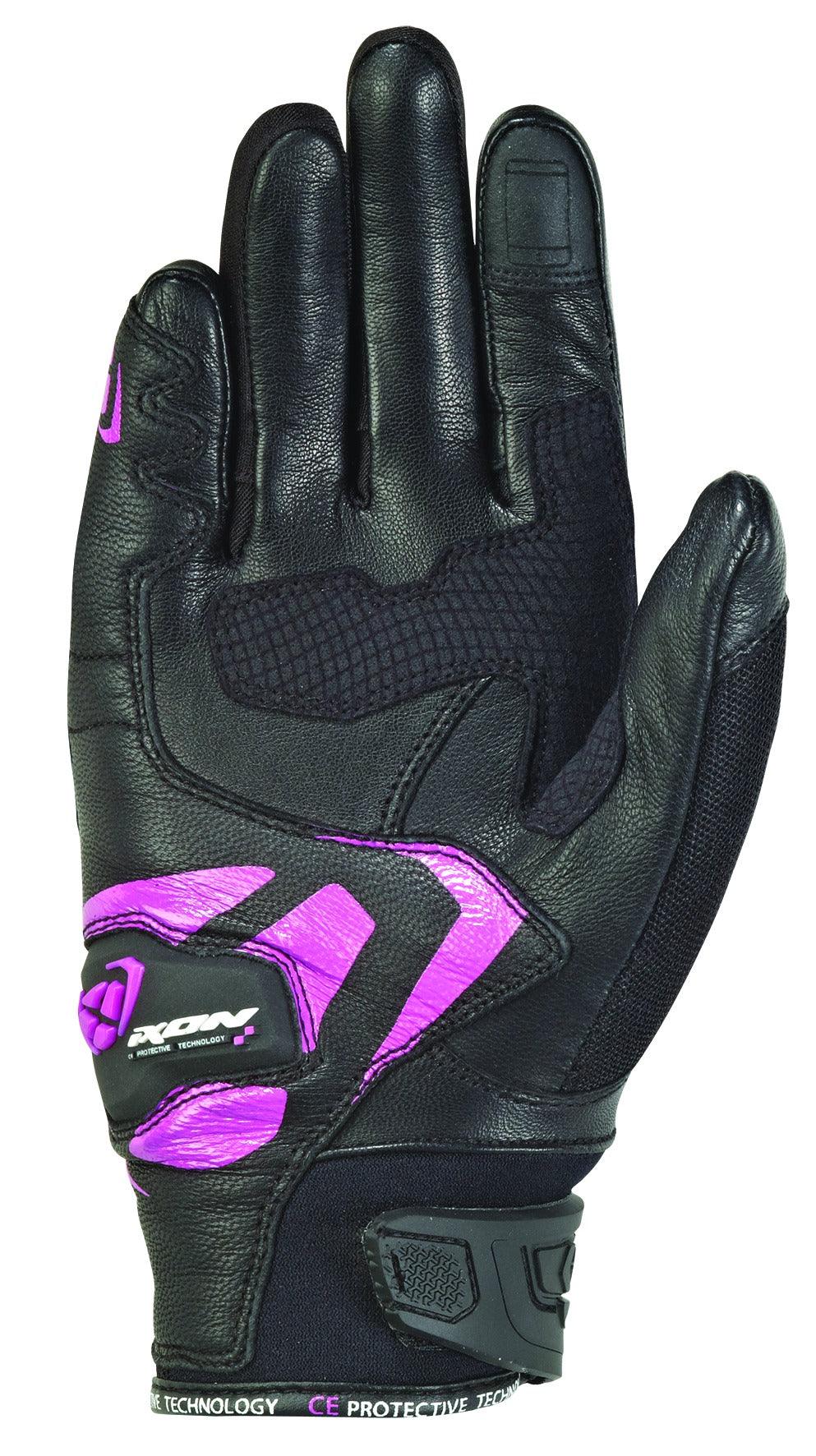 IXON RS RISE AIR LADY GLOVES - BLACK/FUCHSIA CASSONS PTY LTD sold by Cully's Yamaha