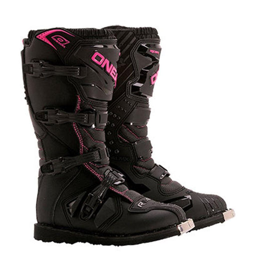 ONEAL RIDER YOUTH BOOTS - BLACK/PINK CASSONS PTY LTD sold by Cully's Yamaha