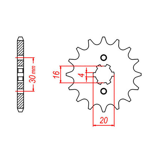 MTX 548 Steel Front Sprocket #428 (13T) (10-132-13)