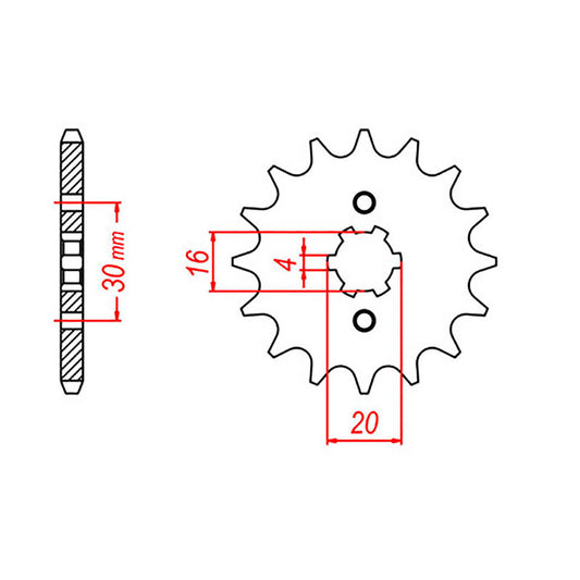 MTX 548 Steel Front Sprocket #428 (14T) (10-132-14)