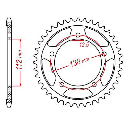 MTX 1316 Steel Rear Sprocket #520 (41T) (11-MGZ-41)
