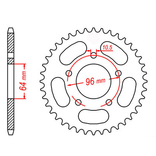 MTX 254 Steel Rear Sprocket #520 (50T) (11-KA2-50)