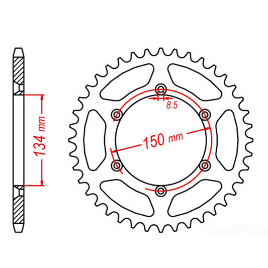 MTX 460 Steel Rear Sprocket #520 (43T) (11-110-43)