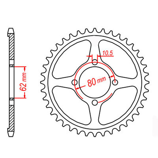 MTX 1843 Steel Rear Sprocket #428 (54T) (11-5HP-54)
