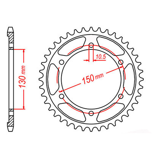 MTX 859 Steel Rear Sprocket #530 (39T) (11-36Y-39)