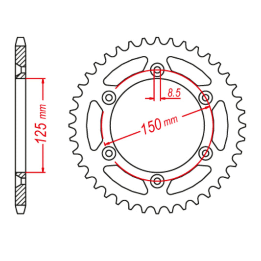 MTX 897 Steel Rear Sprocket #520 (41T) (11-KM1-41)