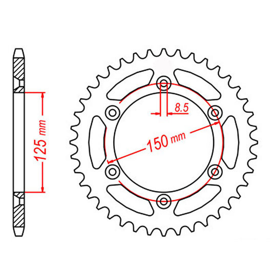 MTX 897 Steel Rear Sprocket #520 (50T) (11-KM1-50)