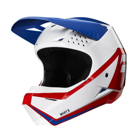 SHIFT WHIT3 LABEL YOUTH HELMET - WHITE/RED/BLUE FOX RACING AUSTRALIA sold by Cully's Yamaha