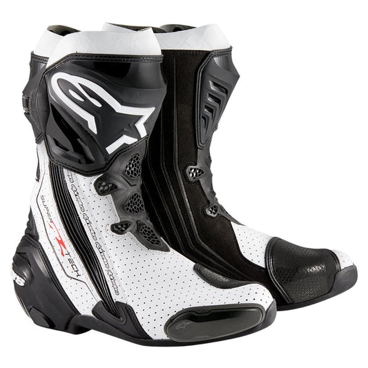 ALPINESTARS SUPERTECH R V2 VENTED BOOTS - BLACK/WHITE MONZA IMPORTS sold by Cully's Yamaha