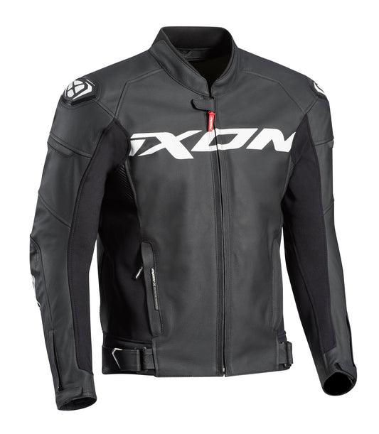 IXON SPARROW LEATHER JACKET - BLACK/WHITE CASSONS PTY LTD sold by Cully's Yamaha