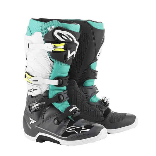 ALPINESTARS TECH 7 (MY14) BOOTS - DARK GREY/TEAL MONZA IMPORTS sold by Cully's Yamaha