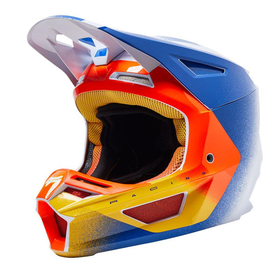 FOX V2 RKANE HELMET - ORANGE/BLUE FOX RACING AUSTRALIA sold by Cully's Yamaha