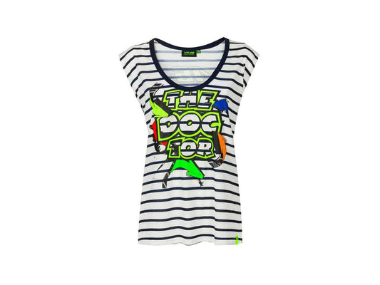 VR46 Womens Stripe T-Shirt Shop Yamaha sold by Cully's Yamaha