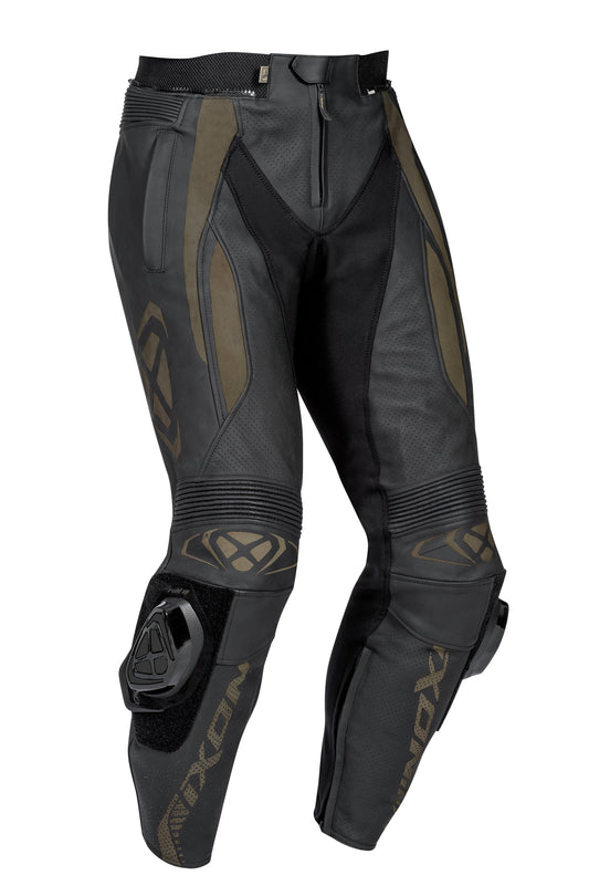 IXON VORTEX 2 LEATHER PANTS - BLACK CASSONS PTY LTD sold by Cully's Yamaha