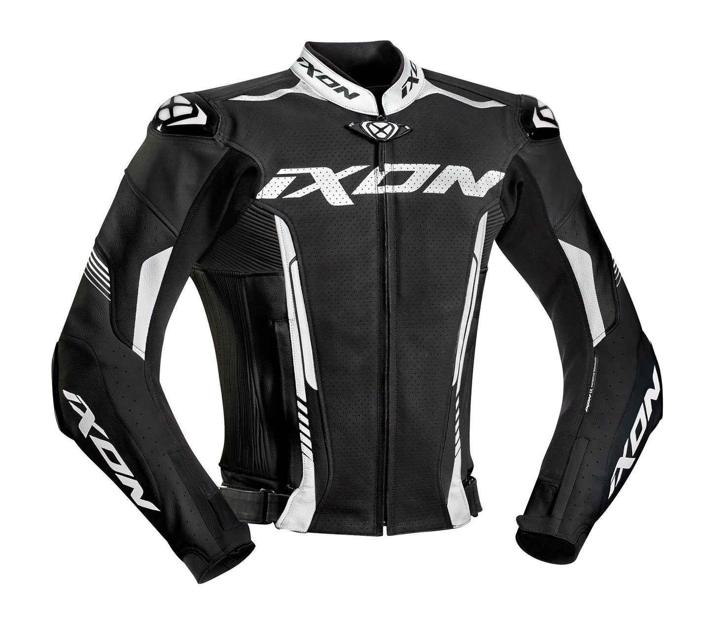 IXON VORTEX 2 LEATHER JACKET - BLACK/WHITE CASSONS PTY LTD sold by Cully's Yamaha