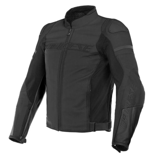 DAINESE AGILE PERFORATED LEATHER JACKET - MATT BLACK MCLEOD ACCESSORIES (P) sold by Cully's Yamaha