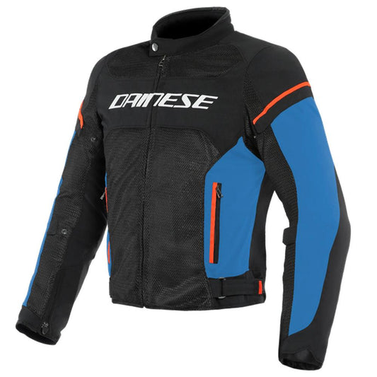 DAINESE AIR FRAME D1 TEX JACKET - BLACK/LIGHT BLUE/FLUO RED MCLEOD ACCESSORIES (P) sold by Cully's Yamaha