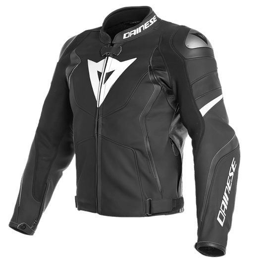 DAINESE AVRO 4 JACKET - MATT BLACK/WHITE MCLEOD ACCESSORIES (P) sold by Cully's Yamaha